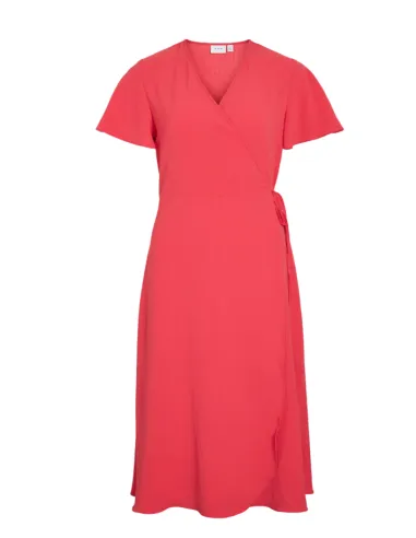 VILOVIE WRAP MIDI DRESS