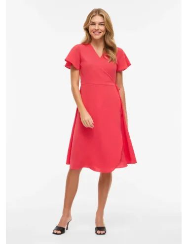VILOVIE WRAP MIDI DRESS
