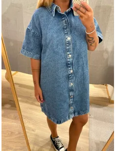 PCSKY SS A-SHAPE DENIM DRESS 2