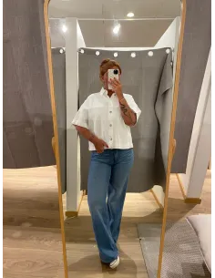 PCSKY SS ASHAPE DENIM TOP 2