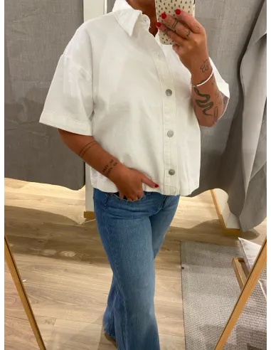 PCSKY SS ASHAPE DENIM TOP