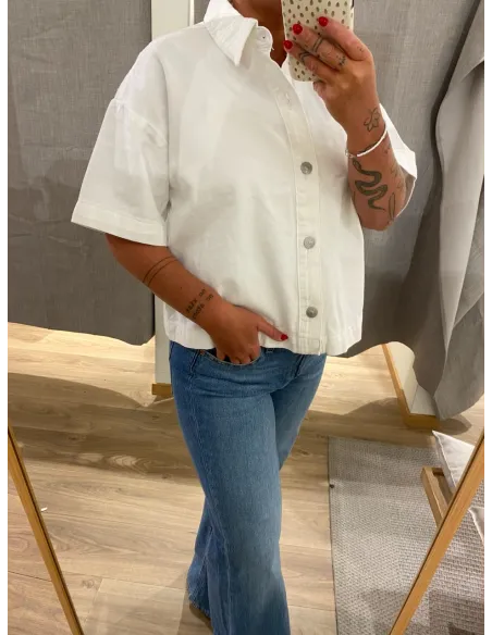 PCSKY SS ASHAPE DENIM TOP