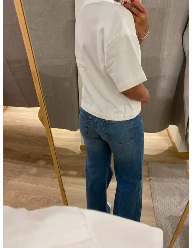 PCSKY SS ASHAPE DENIM TOP