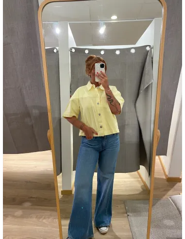 PCSKY SS ASHAPE DENIM TOP