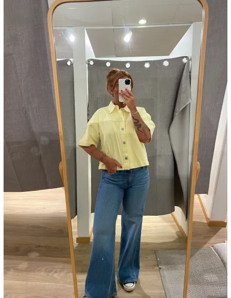 PCSKY SS ASHAPE DENIM TOP