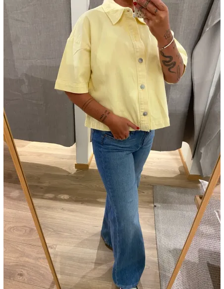 PCSKY SS ASHAPE DENIM TOP