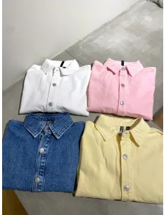 PCSKY SS ASHAPE DENIM TOP