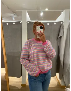 PCDIANA LS O-NECK STRIPE KNIT 2