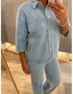 OBJSANNI 2/4 RE DENIM SHIRT