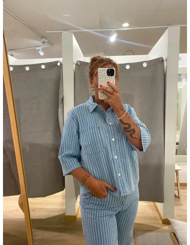 OBJSANNI 2/4 RE DENIM SHIRT