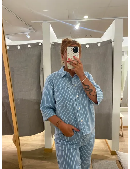 OBJSANNI 2/4 RE DENIM SHIRT