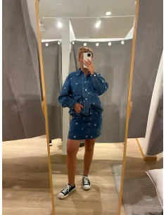 PCFLORA SHORT DENIM SKIRT