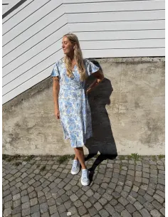 VILOVIE WRAP MIDI DRESS