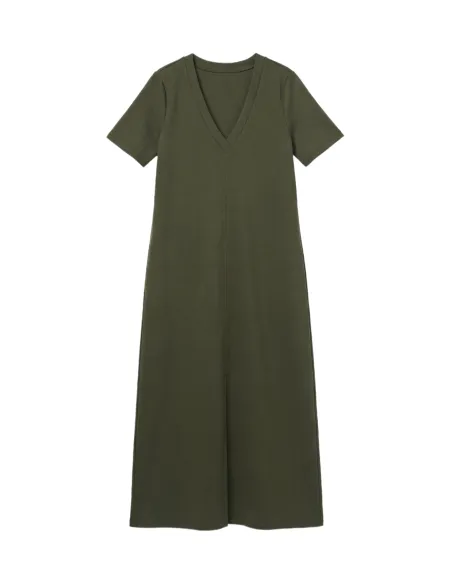 VMSMILLA SS FRONT SLIT CALF DRESS