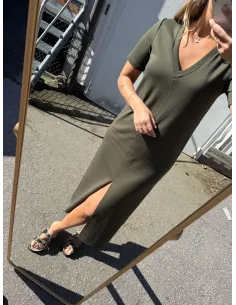 VMSMILLA SS FRONT SLIT CALF DRESS