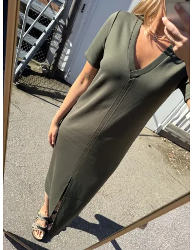 VMSMILLA SS FRONT SLIT CALF DRESS
