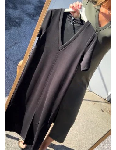 VMSMILLA SS FRONT SLIT CALF DRESS