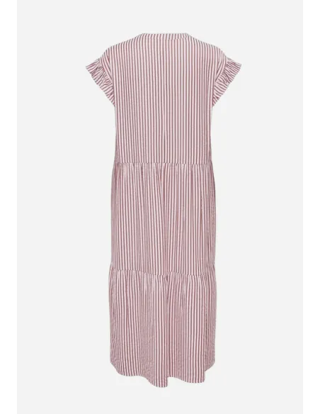 ONLBARI SL FRIL VNECK MIDI DRESS