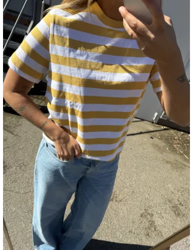 SLFESSENTIAL SS STRIPED BOXY TEE NOOS