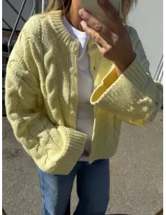 VMSVEA THEA LS O-NECK CABLE CARDIGAN