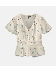 VMJOSIE SS V-NECK SHORT SMOCK TOP 2