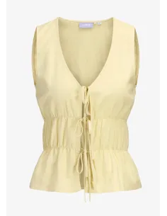 JXALMIRA LINEN BLEND TIE SL TOP WVN