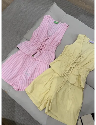 JXALMIRA LINEN BLEND TIE SL TOP WVN