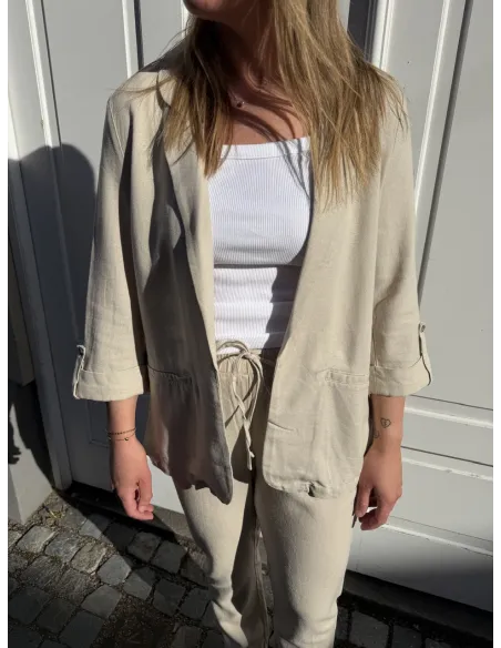 VMJESMILO 3/4 LOOSE BLAZER WVN GA NOOS