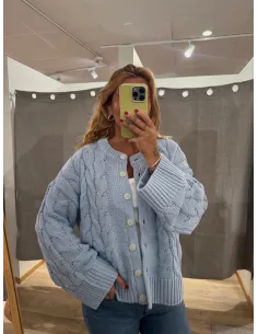 VMSVEA THEA LS O-NECK CABLE CARDIGAN