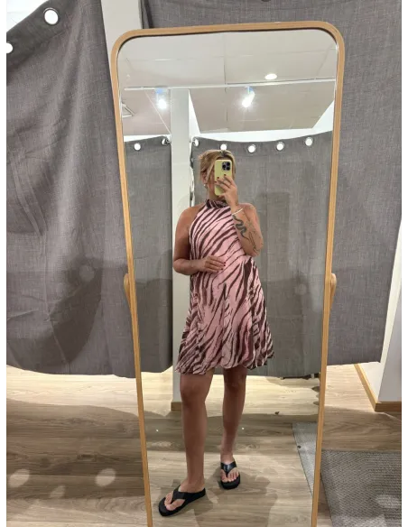 JXEMILIA CHIFFON HALTERNECK DRESS