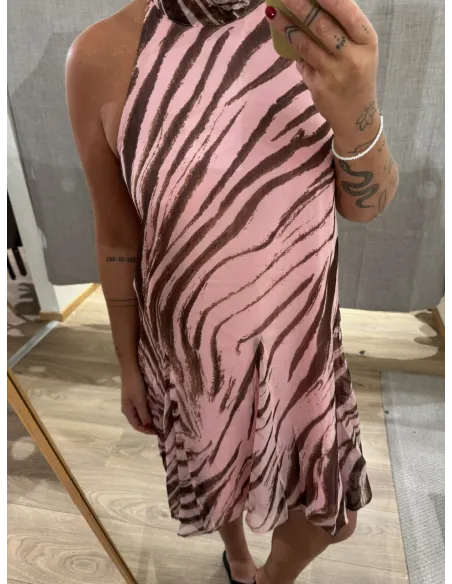 JXEMILIA CHIFFON HALTERNECK DRESS