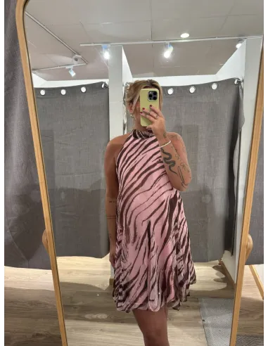 JXEMILIA CHIFFON HALTERNECK DRESS