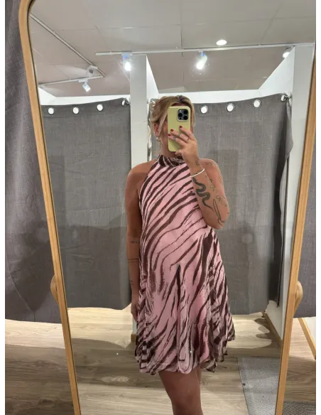 JXEMILIA CHIFFON HALTERNECK DRESS