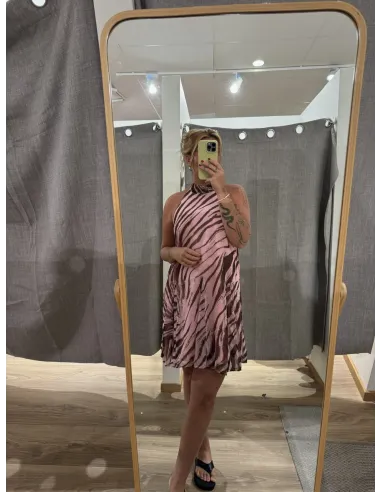 JXEMILIA CHIFFON HALTERNECK DRESS