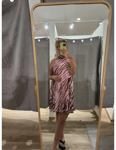 JXEMILIA CHIFFON HALTERNECK DRESS