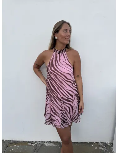 JXEMILIA CHIFFON HALTERNECK DRESS