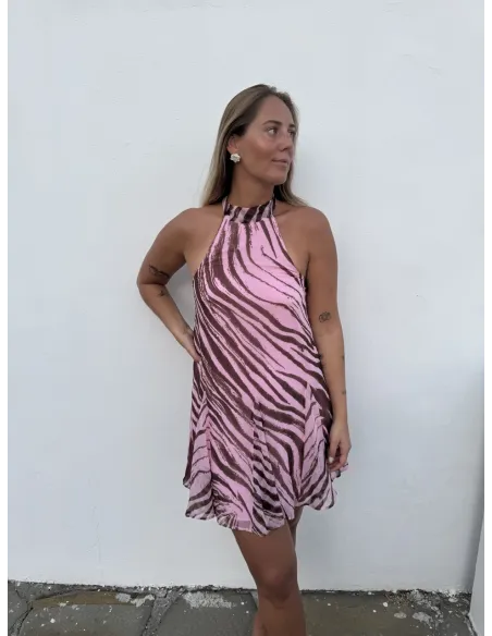 JXEMILIA CHIFFON HALTERNECK DRESS