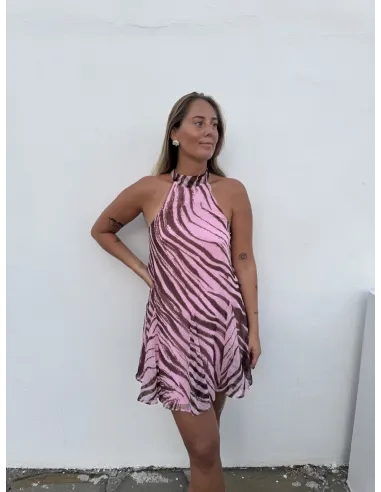 JXEMILIA CHIFFON HALTERNECK DRESS