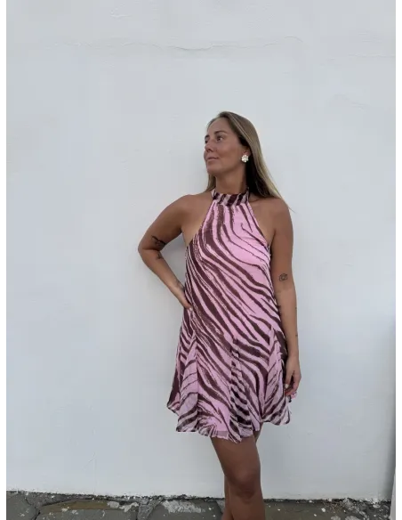 JXEMILIA CHIFFON HALTERNECK DRESS