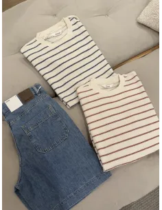 SLHDJANGO STRIPE SS O-NECK TEE