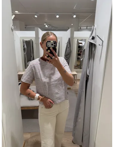 SLFESSENTIAL SS STRIPED BOXY TEE NOOS