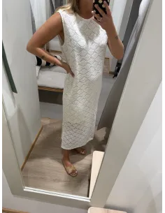 VIBAMBENA O-NECK S/L MIDI DRESS