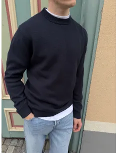 SLHDANE LS KNIT STUCTURED CREW NECK NOOS 2