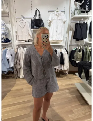 JXZOE SEERSUCKER LS TIE SHIRT