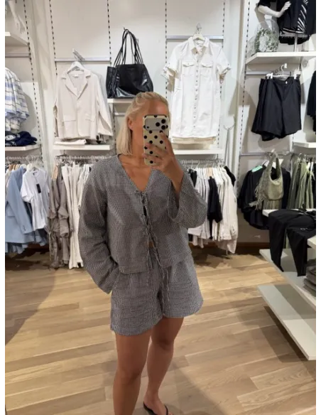 JXZOE SEERSUCKER LS TIE SHIRT