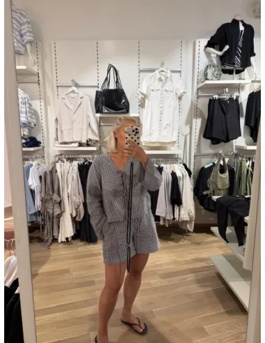 JXZOE SEERSUCKER LS TIE SHIRT