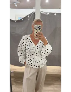 VMELISA L/S V-NECK BUTTON TOP
