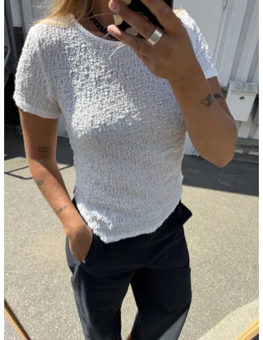 VMALISSIA SS ASYMMETRICAL O-NECK TOP