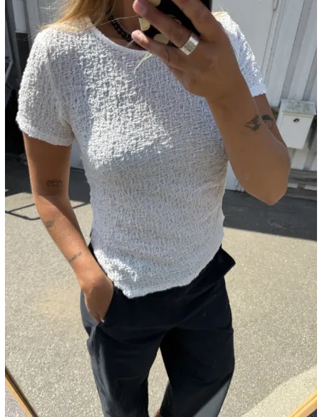 VMALISSIA SS ASYMMETRICAL O-NECK TOP