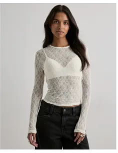 AWTESSY LS O-NECK LACE TOP NOOS 2